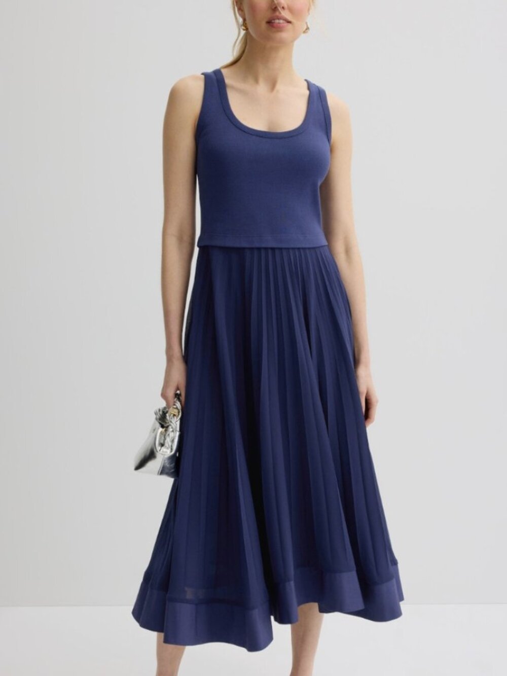 Claudie Pierlot Blue Tradi Pleated Gown Size 0
